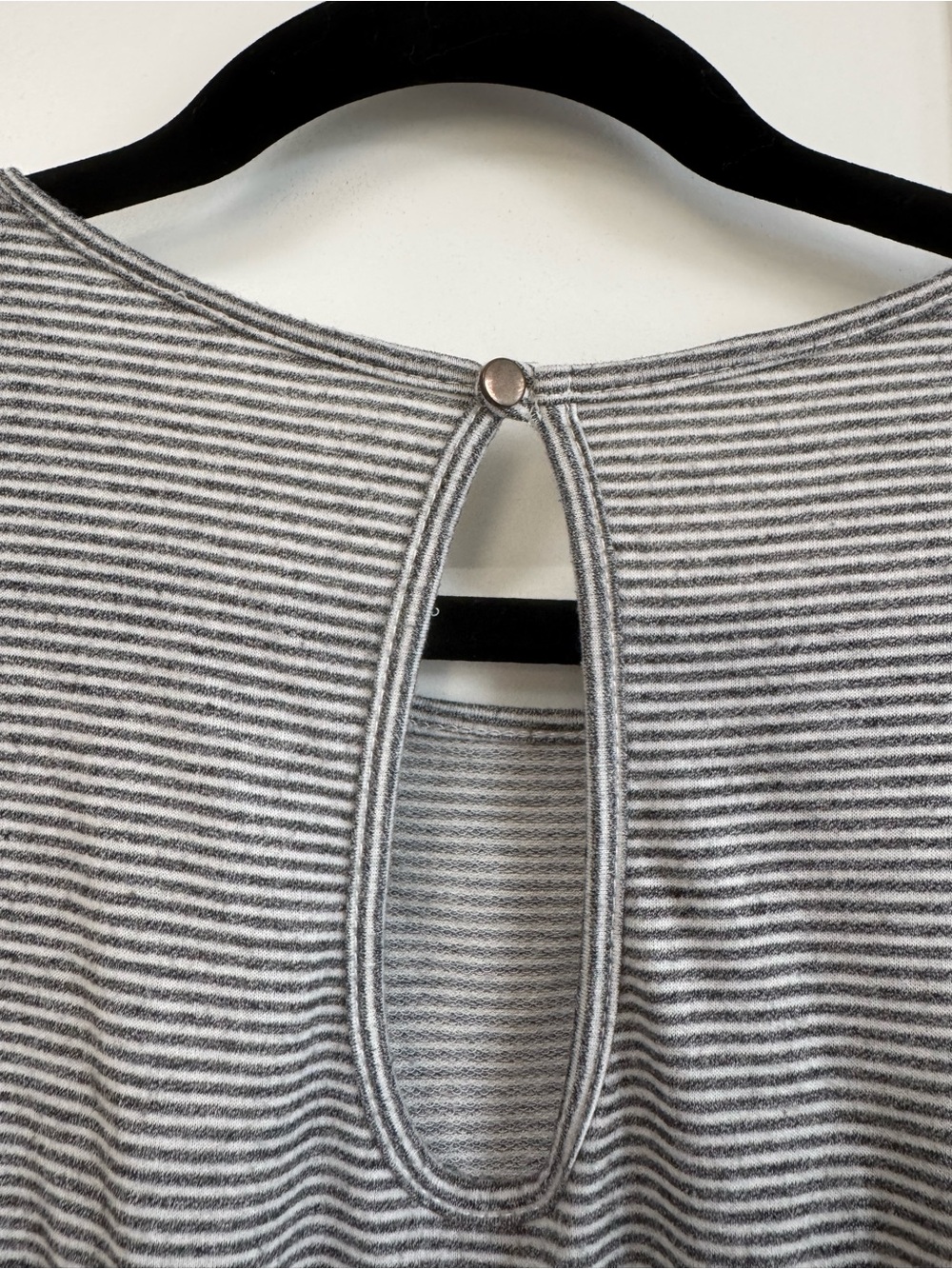 Grey and White Striped Romper - Large - Picture 4 of 5